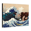 Kong vs God Japan Style Great Wave - Living Room - Canvas Wall Art - Print - Wall Decor