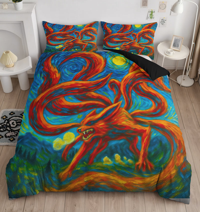 Kurama Attack Starry Night Bedding Set