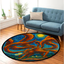 Kurama Attack On Starry Night Carpet Round Rug
