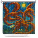 Kurama Attack On Starry Night Shower Curtain