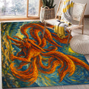 Kurama Attack On Starry Night Rectangular Area Rug