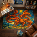 Kurama Attack On Starry Night Rectangular Area Rug