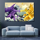 Kurama Vs Susano The Great Wave Japan - Living Room - Canvas Wall Art - Print - Wall Decor