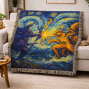 Kurama vs Susanoo Starry Night Woven Throw Blanket
