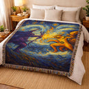 Kurama vs Susanoo Starry Night Woven Throw Blanket