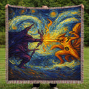 Kurama vs Susanoo Starry Night Woven Throw Blanket
