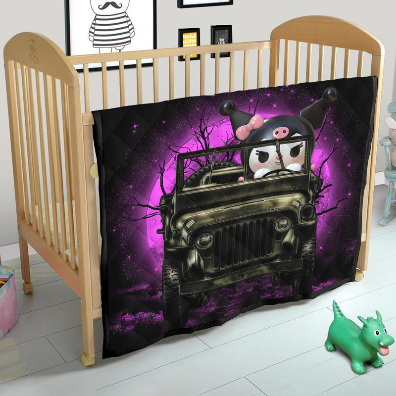 Kuromi Anime Funny Moonlight Halloween Quilt Blanket Nearkii