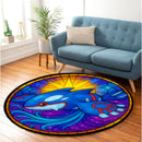 Kyogre Pokemon Sun Stained Glass Round Rug