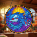 Kyogre Pokemon Sun Stained Glass Suncatcher