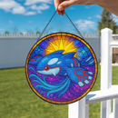 Kyogre Pokemon Sun Stained Glass Suncatcher