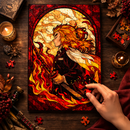 Rengoku Stained Glass Demon Slayer Jigsaw Puzzle