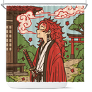 Yoriichi Demon Slayer Japan Ink Style Shower Curtain