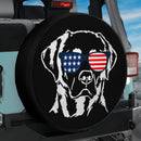 Labrador USA Flag Sunglasses Car Spare Tire Cover