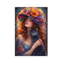 Lady With Black Cat Stained Glass Jigsaw Puzzle
