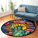Lady Liberty American Flag Round Rug