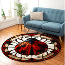 Ladybug Stained Glass Round Rug