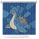 Lapras Pokemon Stained Glass Shower Curtain