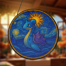 Lapras Pokemon Starry Night Stained Glass Suncatcher