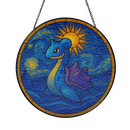 Lapras Pokemon Starry Night Stained Glass Suncatcher