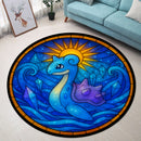 Lapras Pokemon Sun Stained Glass Round Rug