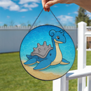 Lapras Summer Beach Pokemon Stained Glass Suncatcher