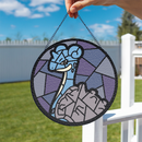 Lapras Pokemon Round Stained Glass Suncatcher