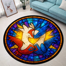 Latias Latios Pokemon Stained Glass Round Rug