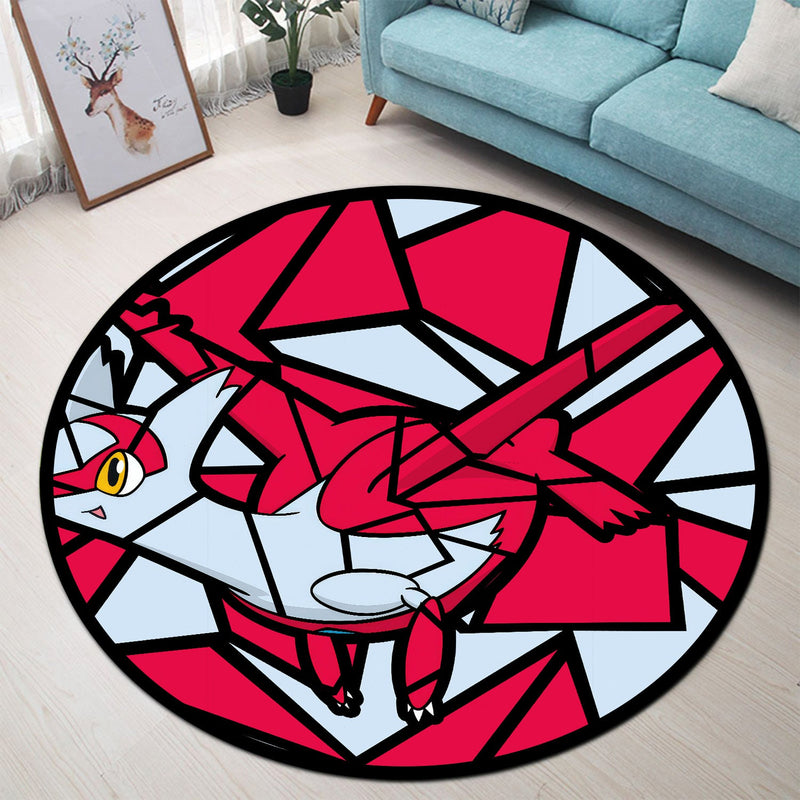 Latias Pokemon Stained Glass Round Rug