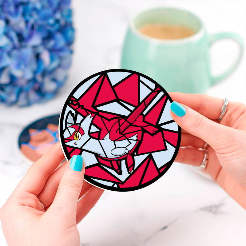 Latias Pokemon Stained Glass Decor Coaster - Gift Idea