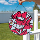 Latias Pokemon Round Stained Glass Suncatcher