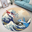 Latios vs Latias Pokemon The Great Wave Round Rug