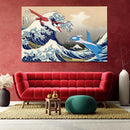 Latios vs Latias Pokemon Great Wave - Living Room - Canvas Wall Art - Print - Wall Decor