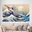 Latios vs Latias Pokemon Great Wave - Living Room - Canvas Wall Art - Print - Wall Decor