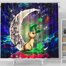 Leafeon Eevee Evolution Love You To The Moon Galaxy Shower Curtain Nearkii