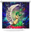 Leafeon Eevee Evolution Love You To The Moon Galaxy Shower Curtain Nearkii