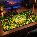Leafeon Eevee Evolution Pokemon Stained Glass Desk Mat