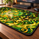 Leafeon Eevee Evolution Pokemon Stained Glass Desk Mat