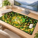 Leafeon Eevee Evolution Pokemon Stained Glass Desk Mat