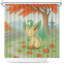 Leafeon Japan Autumn Pokemon Shower Curtain