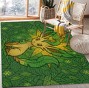 Leafeon Pokemon Stained Glass Rectangular Area Rug