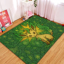 Leafeon Pokemon Stained Glass Rectangular Area Rug