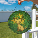 Leafeon Pokemon Stained Glass Suncatcher