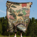 Leafeon Pokemon Japan Style Woven Throw Blanket