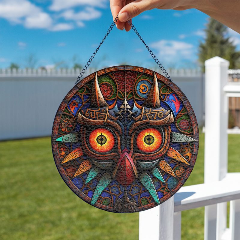 Legend Of Zelda Mask Stained Glass Suncatcher