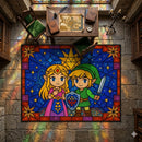 Legend of Zelda Stained Glass Rectangular Area Rug