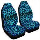 Leopard Pattern Skin Blue Custom Car Seat Covers Decor Protectors