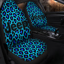 Leopard Pattern Skin Blue Custom Car Seat Covers Decor Protectors