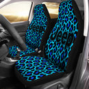 Leopard Pattern Skin Blue Custom Car Seat Covers Decor Protectors