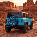 Leopard Pattern Skin Blue Custom Jeep Wheel Cover With Camera Hole