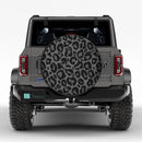 Leopard Pattern Skin Gray Custom Jeep Wheel Cover With Camera Hole